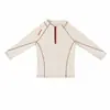 Moletom Acolchoado de Lã Quente com Meio Zíper Infantil Outono/Inverno Novo Estilo Cor Sólida Costurado Gola Redonda Top para Meninos e Meninas