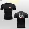 Traje de tiro transfronteiriço, novo traje esportivo de corrida de secagem rápida, camiseta justa com desenho animado, maré masculina
