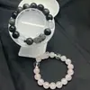 Pulsera Pixiu de Obsidiana Plateada Natural Estilo Chino Pulsera Pixiu de Cristal Rosa Pareja Sencilla y de Moda Regalo de Obsidiana