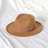 Top de Laço Chapéu de Copa Chapéu de Amor Chapéu de Feltro Pequeno de Aba Enrolada Chapéu de Copa Masculino Chapéu de Jazz Vintage