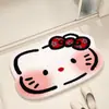 Alfombra de Piso de Imitación Cachemir de Dibujos Animados Hello Kitty, Alfombra de Piso Antideslizante para Baño, Alfombrilla para Puerta de Entrada que Elimina el Polvo, Resistente a la Suciedad y al Desgaste