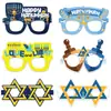 Óculos de Papel com Tema de Hanukkah Decorações para Festa Judaica Estrela de Seis Pontas Candelabro Armação de Óculos