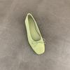 Musi Zapatos Planos Cuadrados de Gamuza Estilo Francés con Lazo 2024 Primavera y Otoño Nuevos Zapatos Mary Jane con Plataforma Interna