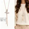 Cadena para Suéter de Collar Largo Geométrico, Accesorio de Lujo de Alta Gama, Versátil y de Moda, Colgante de Perla para Otoño e Invierno