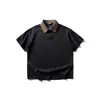 Yidao Vintage 2026 Verano Nuevo Retro Americano Bloque de Color Solapa Manga Corta Hombre Moderno Corte Holgado Fresca Camisa
