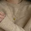 Collar Redondo Femenino Moderno Popular Collar Estilo Frío Ins Cadena para Clavícula Femenina Simple Geométrico Elegante Nuevo Estilo 2024 Femenino