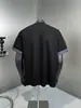 Camiseta de Hombre Verano Diseño Retro Americano Bloques de Color Falso Dos Piezas Manga Corta Cuadros Patchwork Camisa de Media Manga Tendencia Pareja