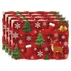 Amazon Manteles Navideños Muñeco de Nieve Árbol de Navidad Manteles Decoración de Mesa de Comedor Occidental Manteles Aislantes Fiesta Navideña