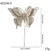 Nuevos Recortes de Mariposa Lentejuelas Polvo Pegajoso Polvo Dorado Recortes de Árbol de Navidad de Gama Alta Decoración de Arreglo Floral Decoración Colgante Utilería
