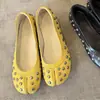 Versión de piel de oveja~Zapatos vintage de punta dividida con tachuelas, bailarinas de corte bajo, versátiles para ir al trabajo, zapatos Mary Jane planos sin cordones