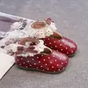Zapatos de Cuero para Niñas 2026 Otoño Nuevo Estilo Temperamento de Niña Pequeña Zapatos de Princesa de Lunares Encaje Zapatos de Cuero Elegantes de Una Sola Capa para Niñas