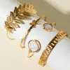 Joia Cruzada Europeia e Americana, Pulseira de Metal Dobrado Geométrico Simples, Estilo Camadas Exagerado da Moda e de Alto Padrão