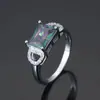 Anillo de Cobre con Letra D Transfronteriza + Circonita Cuadrada Deseo Venta Caliente Joyería Clásica Simple Europea y Americana Venta Directa de Fábrica