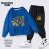 Caja de ritmos ropa sprunki para niños y niñas suéter con capucha forrado de polar invierno conjunto de suéter y pantalones ropa infantil conjunto de dos piezas
