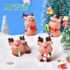 Caja de regalo de alce navideño, micropaisaje navideño, decoración de bonsái, adornos de nieve, regalos navideños
