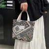 Bolsa Artística de Gran Capacidad para Mujer 2025 Bolso de Lona de un Solo Hombro para Mujer Ins Bolso de Hombro para Estudiante Universitario Bolso de Mano de Nylon