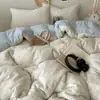 Juego de Cuatro Piezas de Gasa de Doble Capa de Algodón Puro Clase A Funda Nórdica de Algodón Puro Ropa de Cama Juego de Tres Piezas para Dormitorio de Estudiante Sábana Funda Nórdica 4
