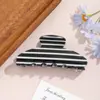 Pinza para el Cabello de Rayas Blancas y Negras Retro Estilo Francés, Pinza de Tiburón de Alta Gama, Pasador Elegante, Pinza para el Cabello Versátil de Moda para Mujeres