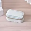 Mini Caja de Joyería Portátil Transfronteriza, Caja Creativa de Almacenamiento para Anillos y Collares, Caja de Almacenamiento de Joyería con Cremallera de Terciopelo