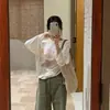 Camiseta Stretch Estampada Branca Brivn para Mulheres, Novo Estilo de Verão, Proteção Solar, Ombro a Ombro, Acabamento em Renda, Modelagem Solta, Top Emagrecedor