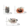 Presilha de Garra de Acetato Cartoon Divertida de Halloween Abóbora Fantasma Múmia Padrões Fofos Padrão Rachado de Gelo Textura Translúcida
