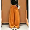 Pantalones casuales simples y versátiles, nueva colección de otoño, de cintura alta, adelgazantes, con caída fluida, diseño de cordón, deportivos, de pierna curva, pantalones de pierna ancha