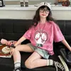 Moda Verão Infantil Feminina Brilhante Prata Manga Curta Todo Algodão Estiloso Estampado Camiseta Manga Curta Roupas de Verão para Estudantes Novo Estilo
