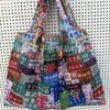 Bolsa Ecológica de Gran Capacidad con Patrón de Hong Kong, Bolsa de Hombro Tipo Tote para Almacenamiento, Bolsa Ecológica Plegable para Compras del Supermercado