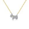 Venta caliente europea y americana S925 Zhen I hueco completo Diamante Cachorro collar cadena de clavícula de lujo ligero diseño francés femenino alto sentido