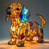 Adornos de resina de la nueva serie de perros transfronterizos, luz nocturna LED, arte, estatua de animal, decoración creativa para el hogar, escritorio