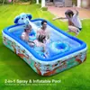 Piscina inflable de chorro de agua transfronteriza juguete para terraza exterior piscina plegable bañera para niños piscina de chapoteo fuente