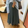 Nueva Colección Otoño/Invierno 2026: Falda Midi Plisada de Lana Gris Estilo Francés de Alta Calidad con Caída Fluida