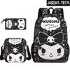 Novo produto impresso em 3D periférico Sanrio Kuromi Kuromi Mochila Escolar Bolsa de Lápis Bolsa de Ombro Conjunto de Três Peças