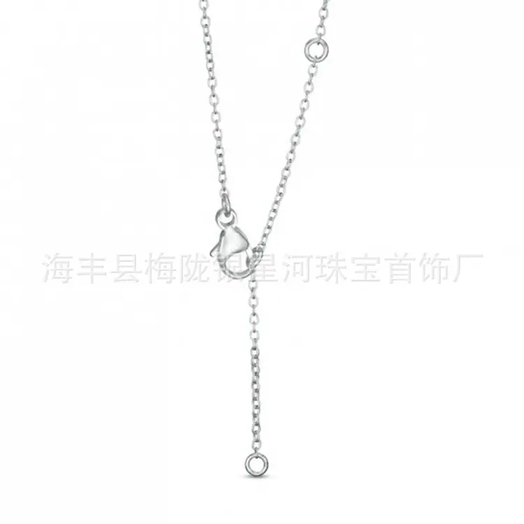 Necklace-10K白金圆形项链#