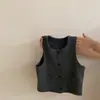 Camada Base Manga Longa Estilo Coreano para Meninas Colete Simples Outono Novo Roupa Infantil Doce Versátil Calça Casual Conjunto de Três Peças
