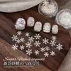 Acessórios de Arte para Unhas com Lantejoulas de Floco de Neve Estrela de Inverno, Glitter Fino de Luxo Leve, Adesivos de Decoração de Unhas com Lantejoulas de Floco de Neve Ultra-finos de Natal