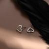 Pendientes de Plata de Ley 925 para Mujer, Sencillos y Dulces Elegantes, Pendientes de Corazón Calado, Joyería Personalizada Estilo Japonés y Coreano en Forma de Corazón