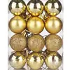 24 Enfeites de Bola Quadrada para Árvore de Natal Brilho Fosco Bola com Glitter Plástico Colorido de Natal Misturado 3CM 4CM