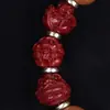 Pulsera Tres en Uno de Sándalo Dorado Púrpura y Cinabrio, Madera de Durazno Natural, Dios de la Riqueza de Cinco Vías, Cuentas de los Doce Animales del Zodiaco, Pulsera de los Cinco Elementos al por Mayor