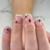 Artículo Popular Transfronterizo Le Fan: Arte de Uñas con Lunares Negros de Mariquita, Arte de Uñas Blanco Francés, Uñas Postizas, Puntas para Uñas