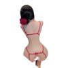 Lencería Sexy, Mono Sexy de Tres Puntos, Body de Encaje Apasionado, Entrepierna Abierta Libre, Intimates Transparentes de Talla Grande para Mujer