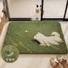 Tapete de chão absorvente para banheiro, tapete de vaso sanitário antiderrapante, estilo fresco e simples, tapete de pés de secagem rápida para uso doméstico na entrada do banheiro ou box