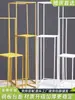 Accesorios de Boda Rectangular Soporte de Flores Columna de Flores de Hierro Boda Marco Dorado Decoración Geométrica Guía de Camino