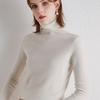 Suéter de malha de lã pura feminino atacado transfronteiriço, novo suéter feminino slim fit, simples, com gola alta, curto, caxemira feminina