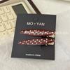 Horquilla Metálica Geométrica con Puntos de Ola Roja Ankora, Clip Lateral para Mujer, Clip de Gota, Horquilla para Flequillo