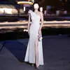 Vestido de Noite de Luxo, Banquete de Luxo Leve, Elegante Vestido de Cauda de Peixe de Um Ombro para Senhoras Participando da Reunião Anual Vestido de Apresentadora