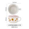 Tazón de fideos instantáneos con tapa de cerámica lindo estilo ins para el hogar tazón de fideos japonés taza de fideos instantáneos tazón de fideos instantáneos para dormitorio de estudiantes