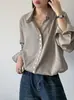 La nueva colección de otoño de Juzhi presenta una camisa de manga larga abotonada de corte holgado estilo coreano 77201