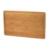 Tábua de Corte de Bambu para Comércio Exterior Tábua de Corte Doméstica com Canaleta Coletora de Líquidos Dupla Face Utilizável Cozinha Tábua de Corte de Bambu