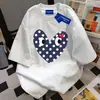 Camiseta de algodón puro de peso pesado, versátil, personalizada, de manga corta, longitud media, para hombres y mujeres, verano, holgada, corte slim, estilo boyfriend, cuello redondo, ins